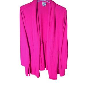 JMS Women 3x (22W-24W) Ruby Stone Pink Open Front Lightweight  Cardigan Sweater